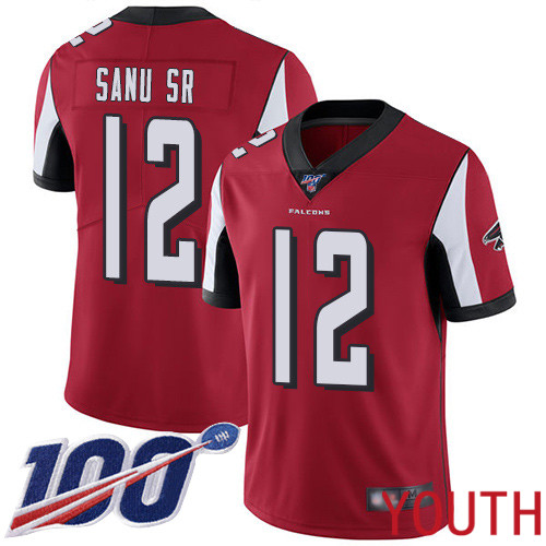 Atlanta Falcons Limited Red Youth Mohamed Sanu Home Jersey NFL Football #12 100th Season Vapor Untouchable